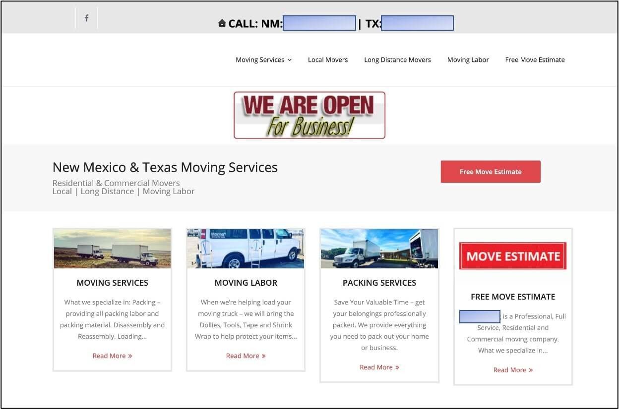 Old moving website